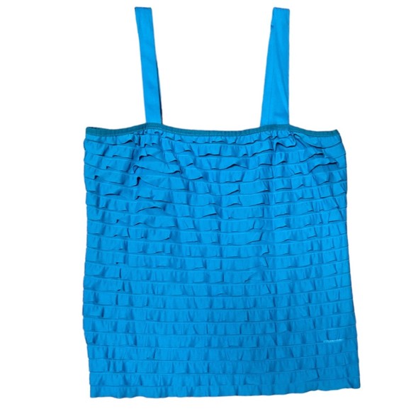 Allison Brittney Women's Blue Ruffle Layered Top Blouse Size Large - Picture 1 of 5